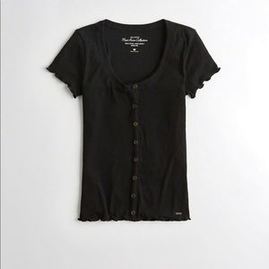 Hollister grey Henley shirt